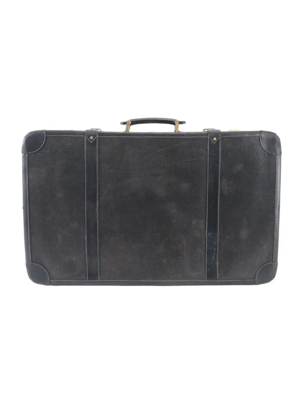 Gucci Vintage Leather Trunk Hardcase Bag Suitcase Black